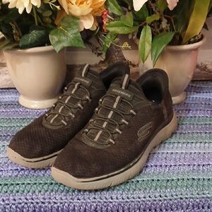 Skechers Men's Black and Tan Sneakers‎